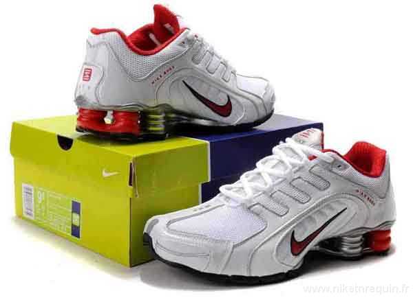Nike Shox R5 Chaussures de course Blanc Rouge (2)